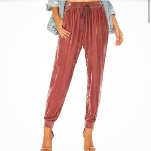 Young Fabulous & Broke - Mauve Velvet Joggers